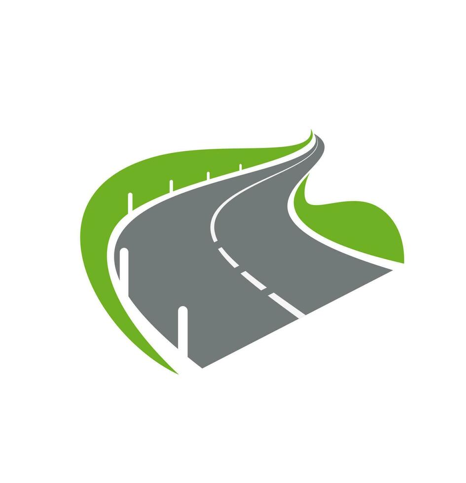 gepflastert Kurve Straße oder Autobahn mit Fechten Symbol vektor