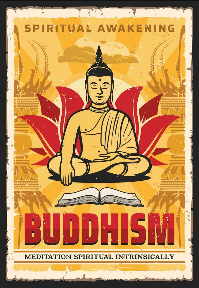 Buddhismus Religion, Buddha im Lotus Meditation vektor