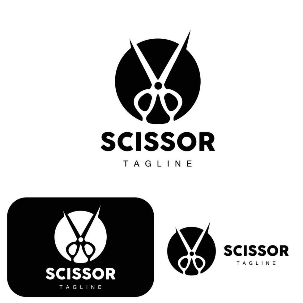 Schere Logo, Schneiden Werkzeuge Vektor, Friseur Rasierer Schere einfach Design, Illustration Vorlage Symbol vektor