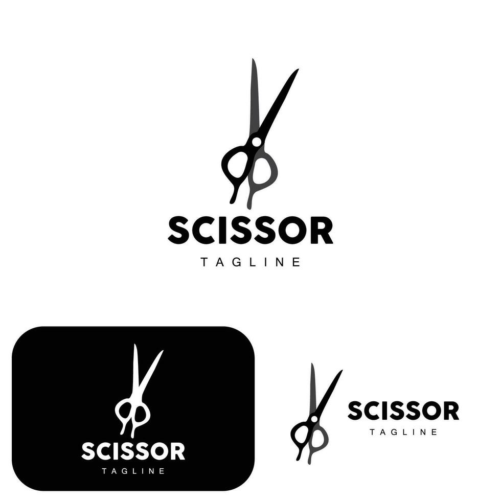 Schere Logo, Schneiden Werkzeuge Vektor, Friseur Rasierer Schere einfach Design, Illustration Vorlage Symbol vektor