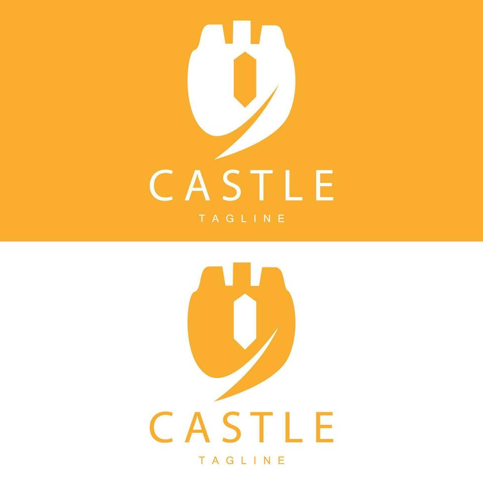 Schloss Logo elegant Luxus einfach Design, königlich Schloss Vektor Schild, Schablone Illustration Symbol