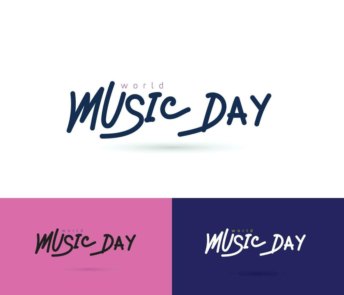 värld musik dag firande - vektor text design