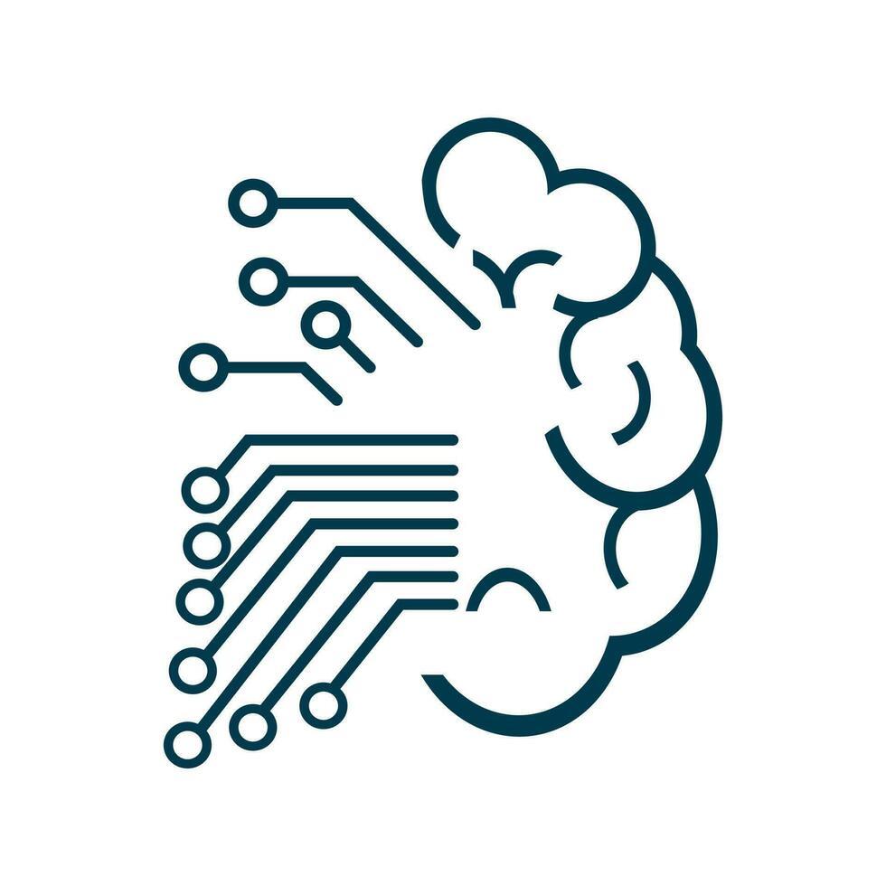 künstlich intelligent Gehirn kontrollierend System von ai und Chip Technologie sym zum ui von wehe, Anwendung, Vektor Illustration