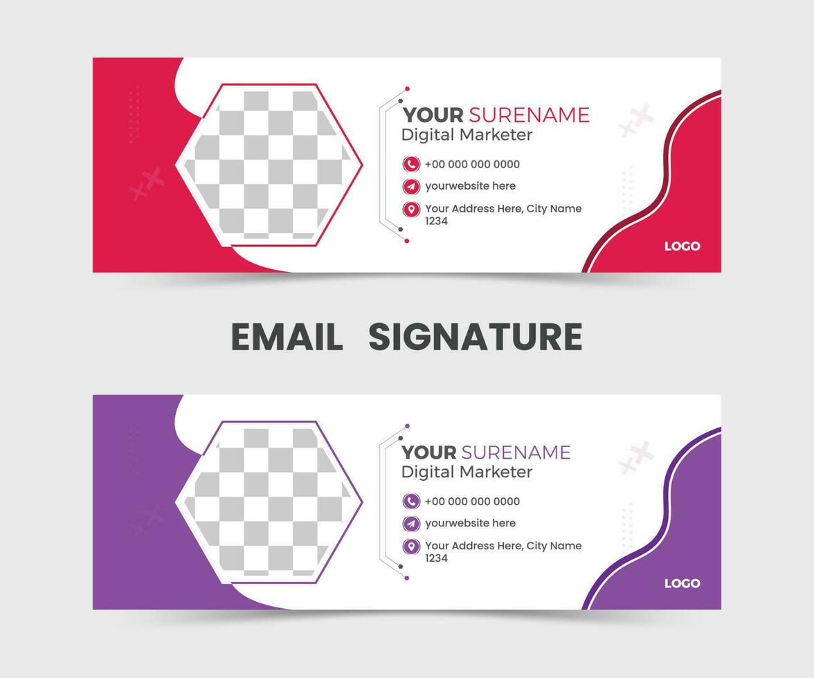 moderne E-Mail-Signatur-Designvorlage vektor