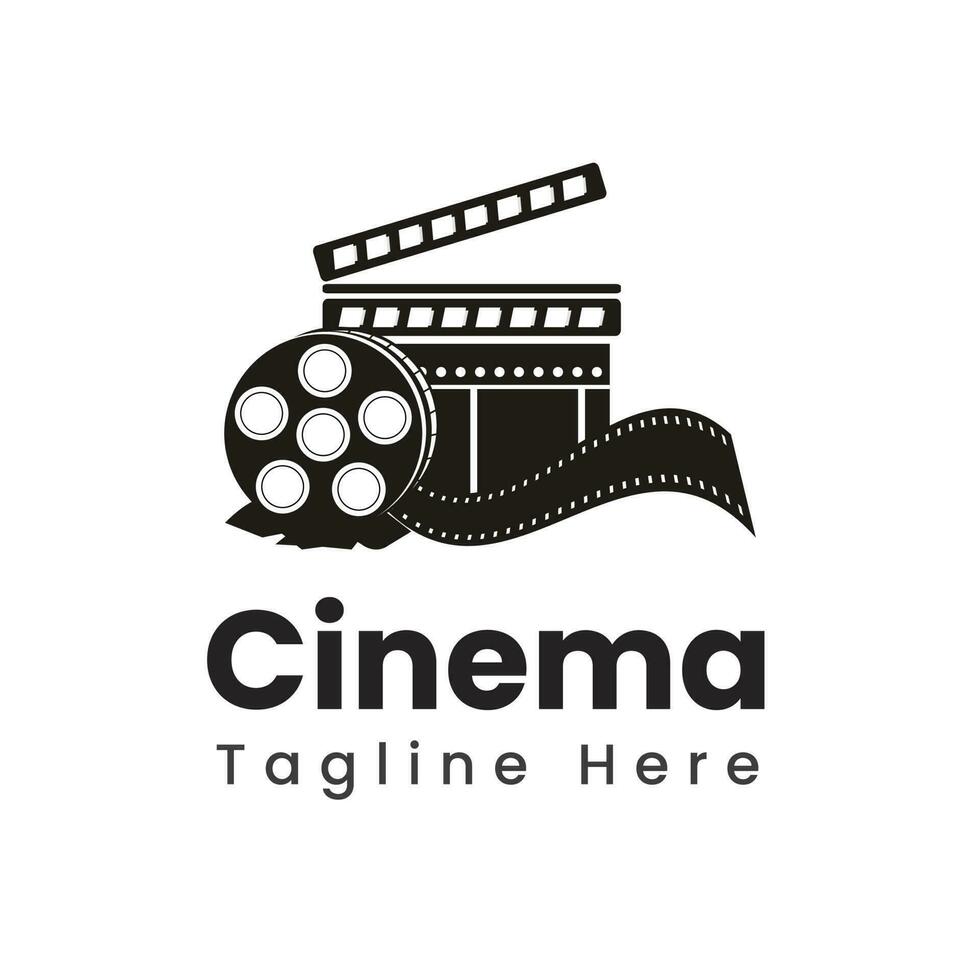 Kino Fotografie süß Vogel mit Film Ausrüstung Logo Design vektor