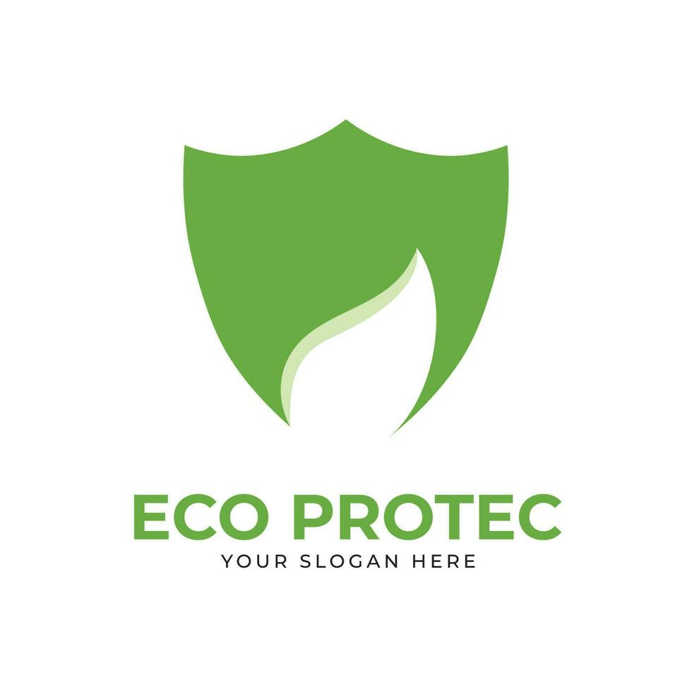 eco skydda logotyp design vektor mall