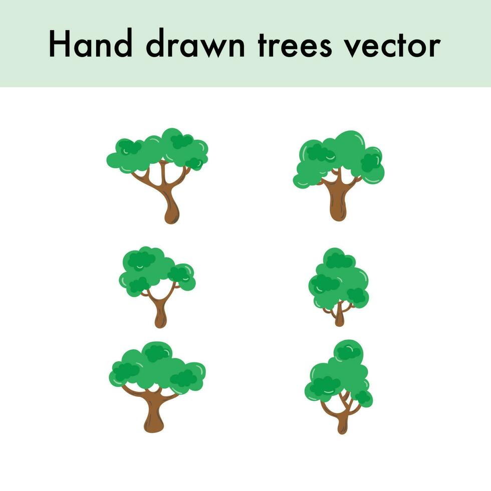 hand dragen träd i vektor