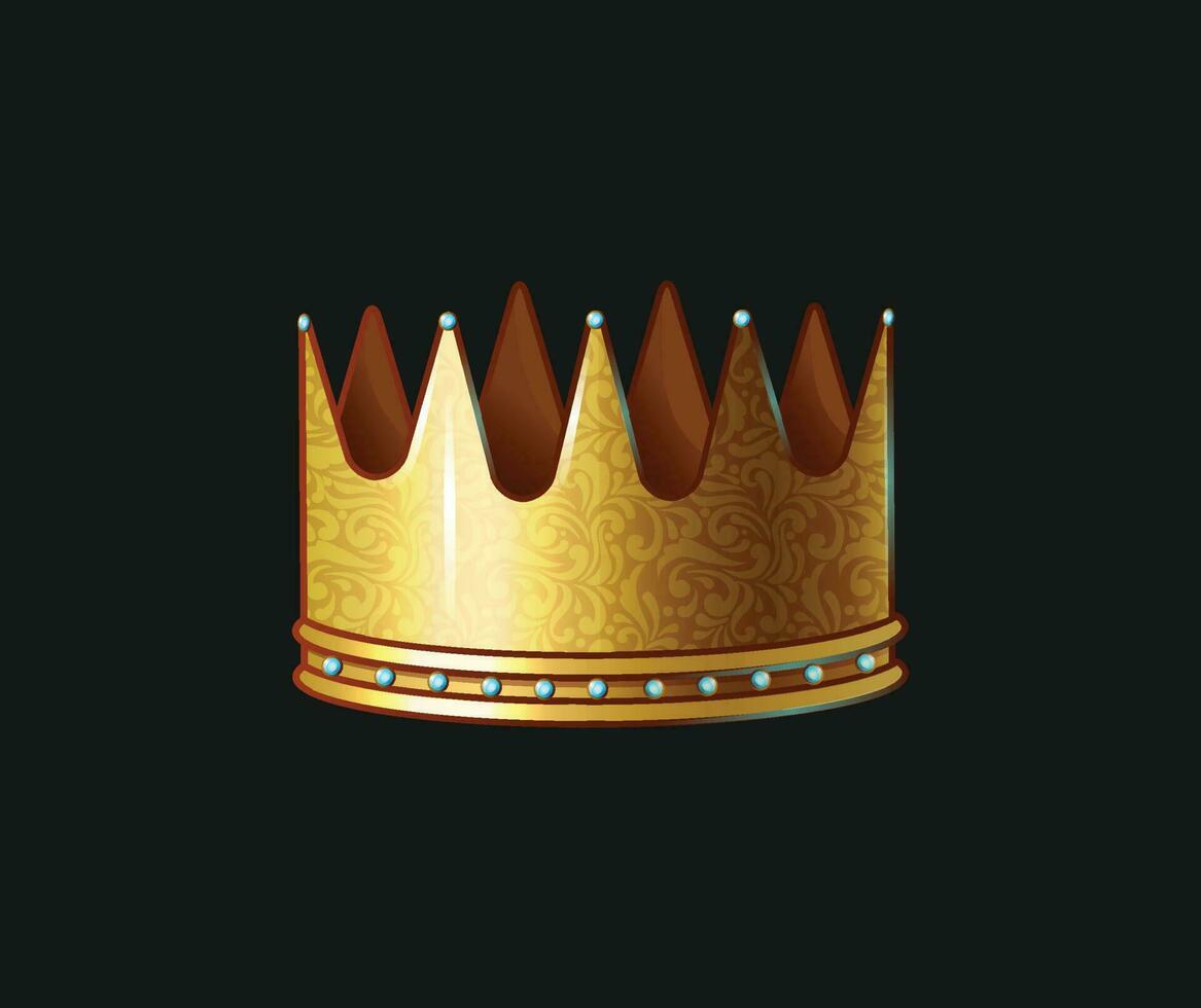 Prämie golden Krone mit schön Muster vektor