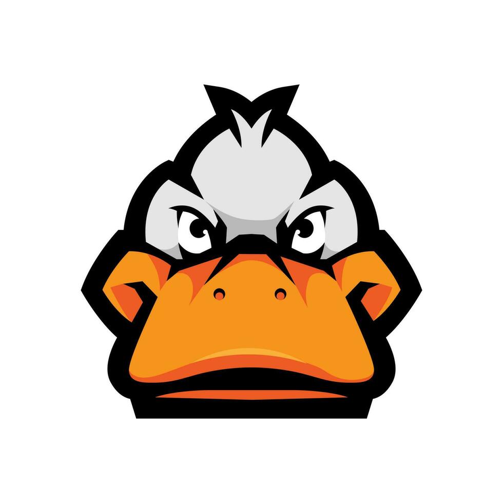 Entenkopf-Logo für Sport- oder Sportteam. Entenillustrations-Designvektor für Spiellogos, Abzeichen, Emblem, Kleidung, Waren vektor