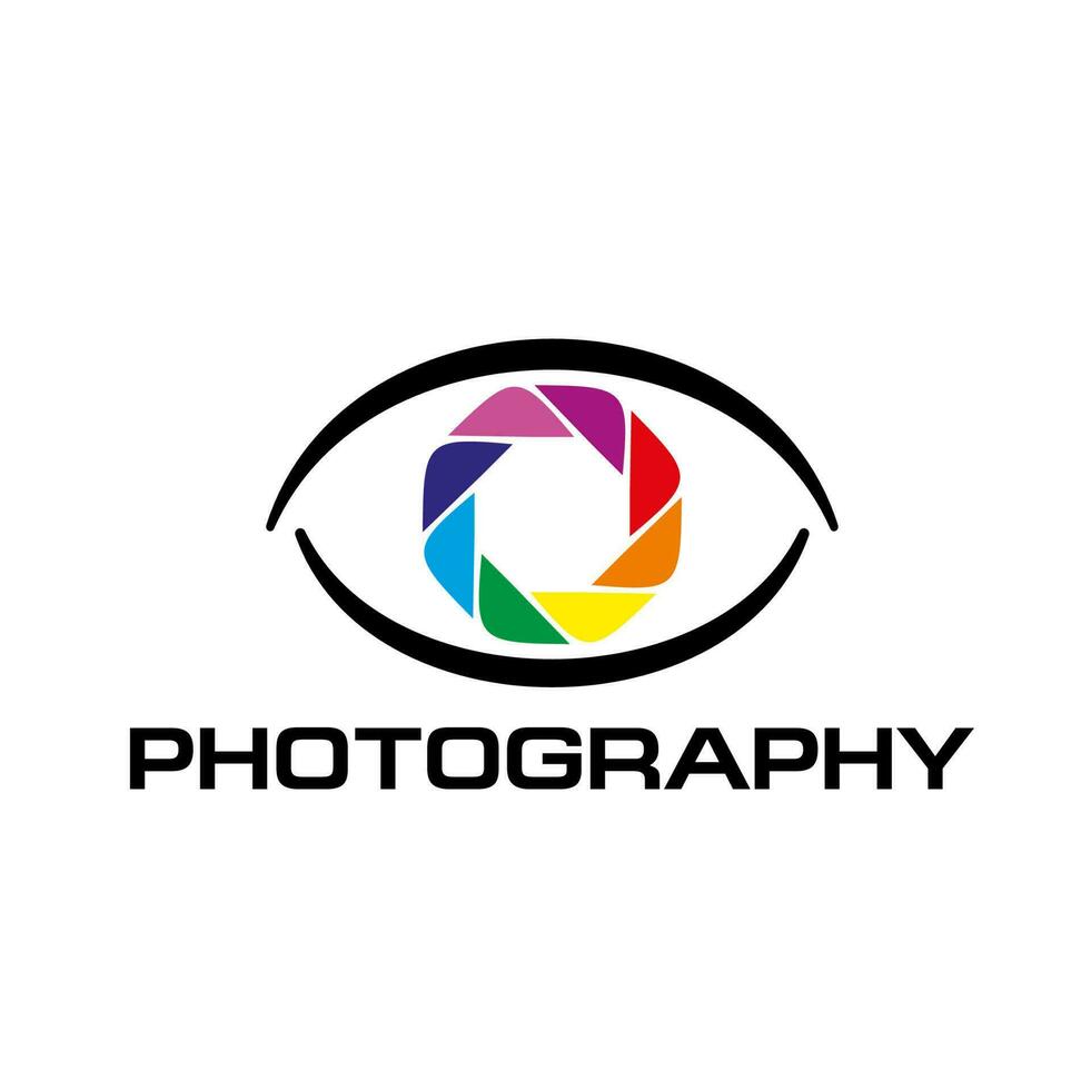 fotografi vektor ikon, öga och kamera diafragman