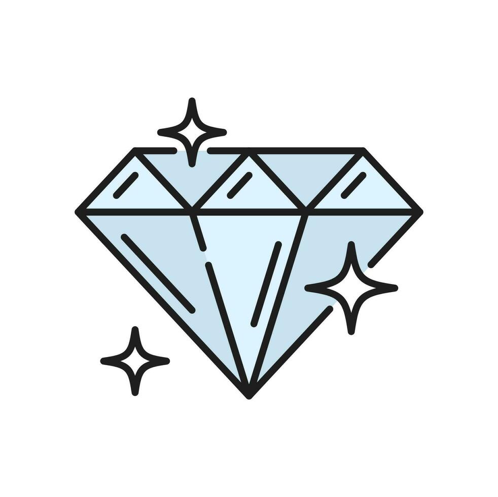 Diamant Kasino Schatz isoliert Farbe Linie Symbol vektor