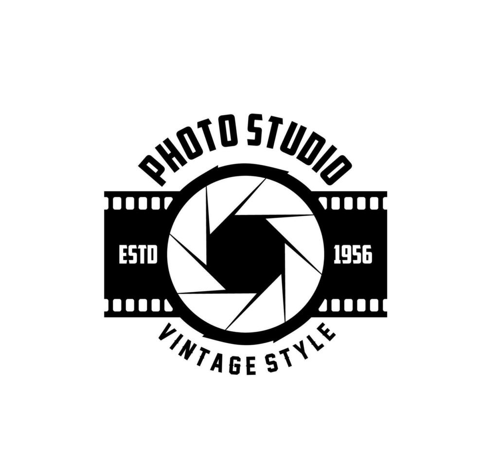 Foto Studio Jahrgang Symbol, Kamera Membran, Film vektor