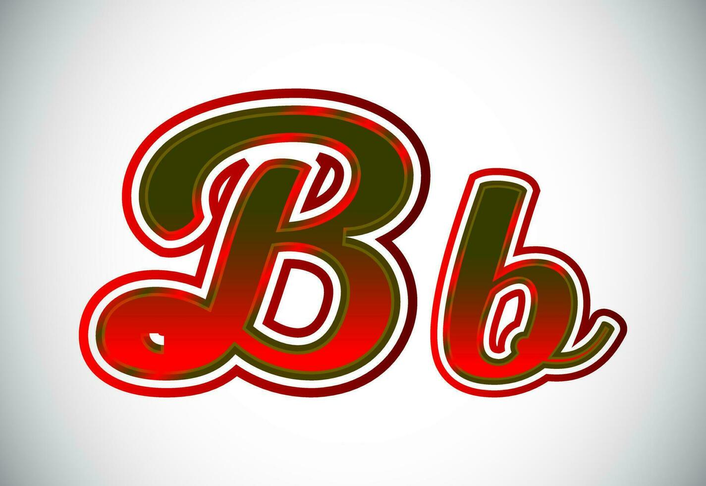 engelsk övre och lägre fall brev b. grafisk alfabet symbol för företags- företag identitet vektor