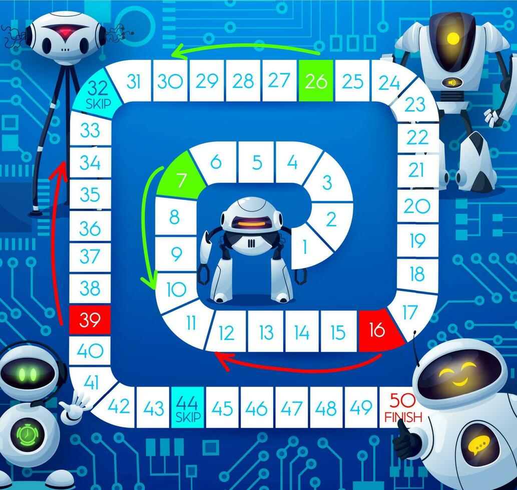 Kinder Tafel Spiel oder Tischplatte, Roboter auf Hauptplatine vektor