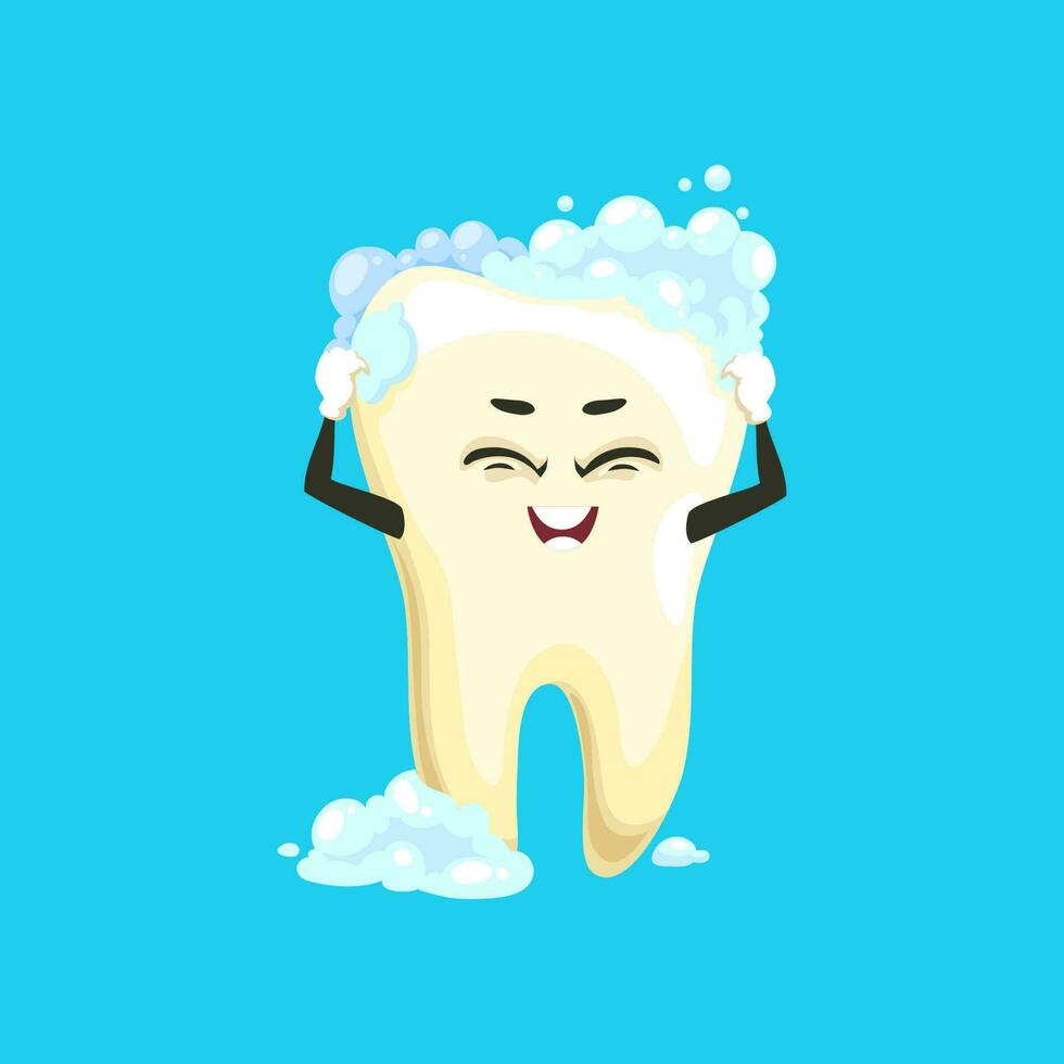 glücklich Zahn Reinigung Bürsten Oral Emoticon Emoji vektor