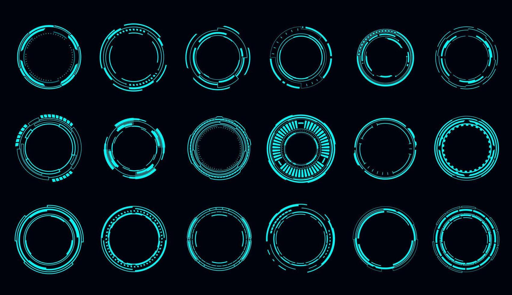 hud runda ramar, syfte kontroller, digital gränssnitt vektor