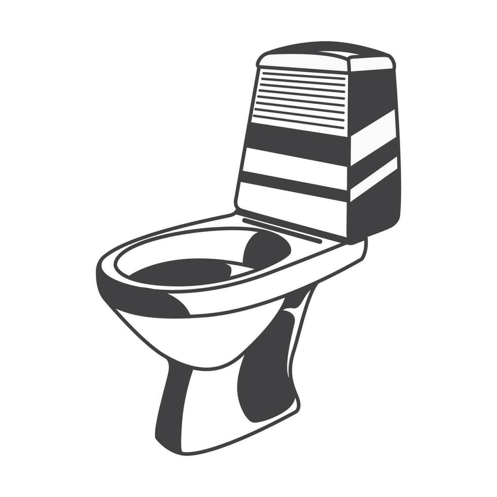 retro Toilette Schüssel Vektor Lager Illustration