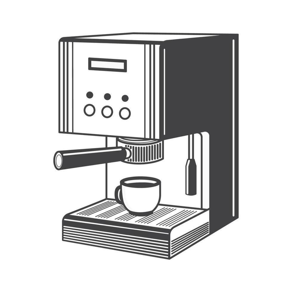 retro Kaffee Maschine Vektor Illustration