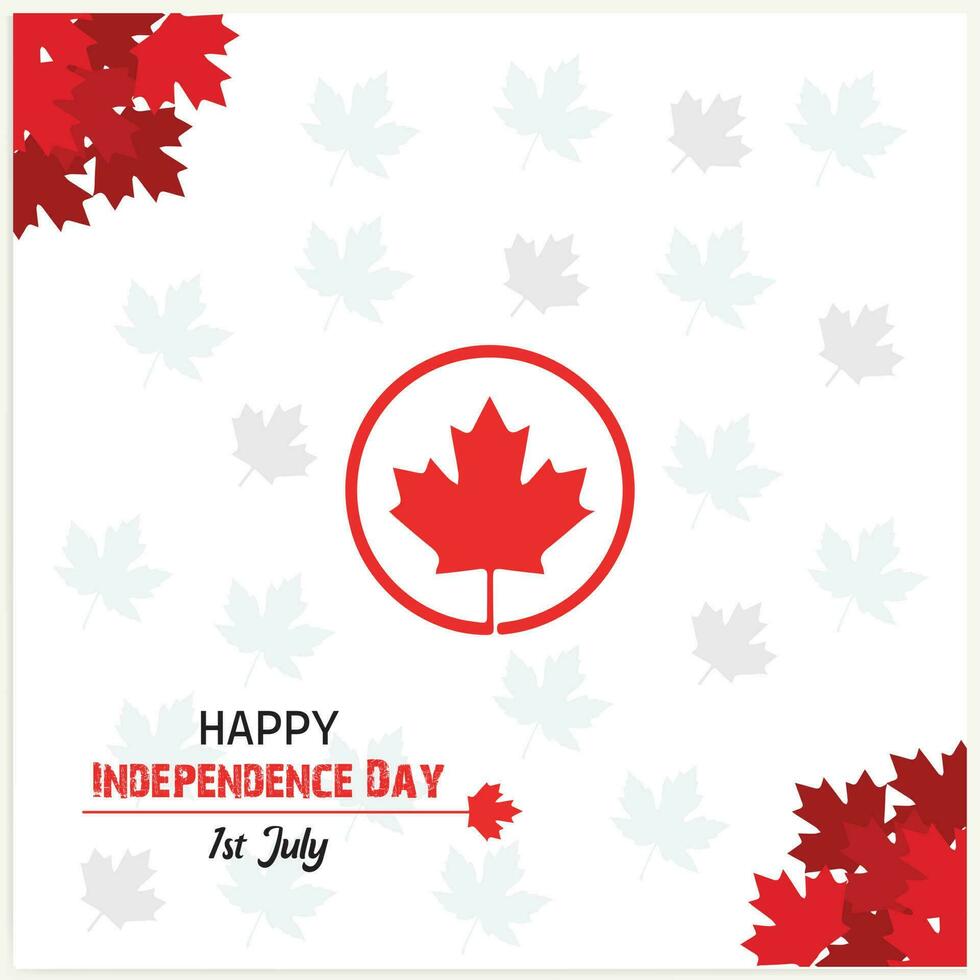 glücklich Kanada Tag Hintergrund mit das rot Ahorn Blatt. Vektor Illustration.