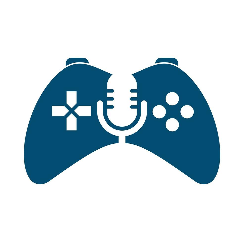 Gamepad und Podcast Logo Design Vorlage. vektor