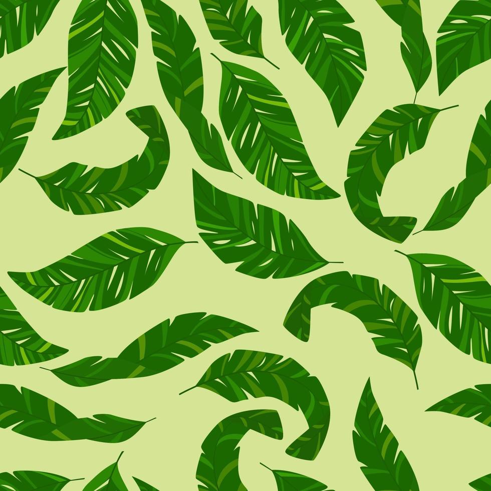tropisches trendiges nahtloses Muster mit exotischen Palmblättern. Druck für Stoff, Bahn und Papier. vektor