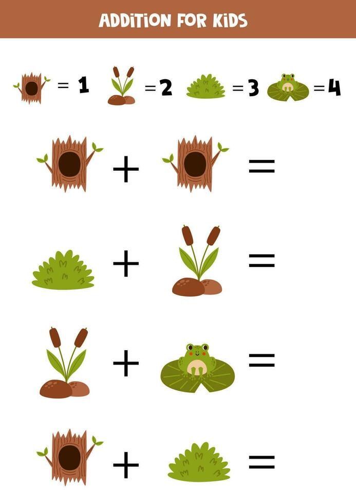 Zusatz zum Kinder mit anders süß Wald Elemente. vektor