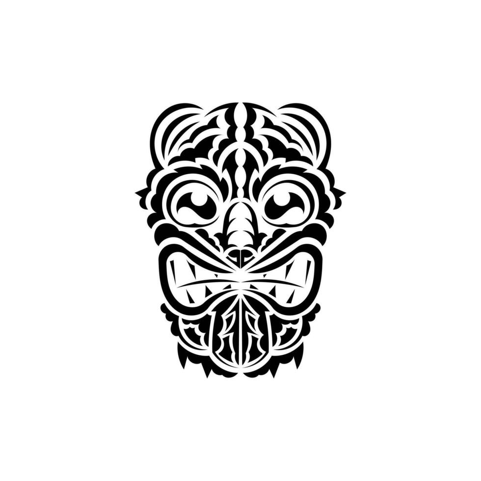 Muster Maske. traditionell Totem Symbol. Maori Stil. Vektor Illustration isoliert auf Weiß Hintergrund.