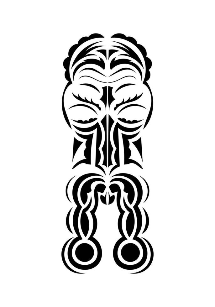 Maori Stil Gesicht. tätowieren Muster. eben Stil. Vektor Illustration.