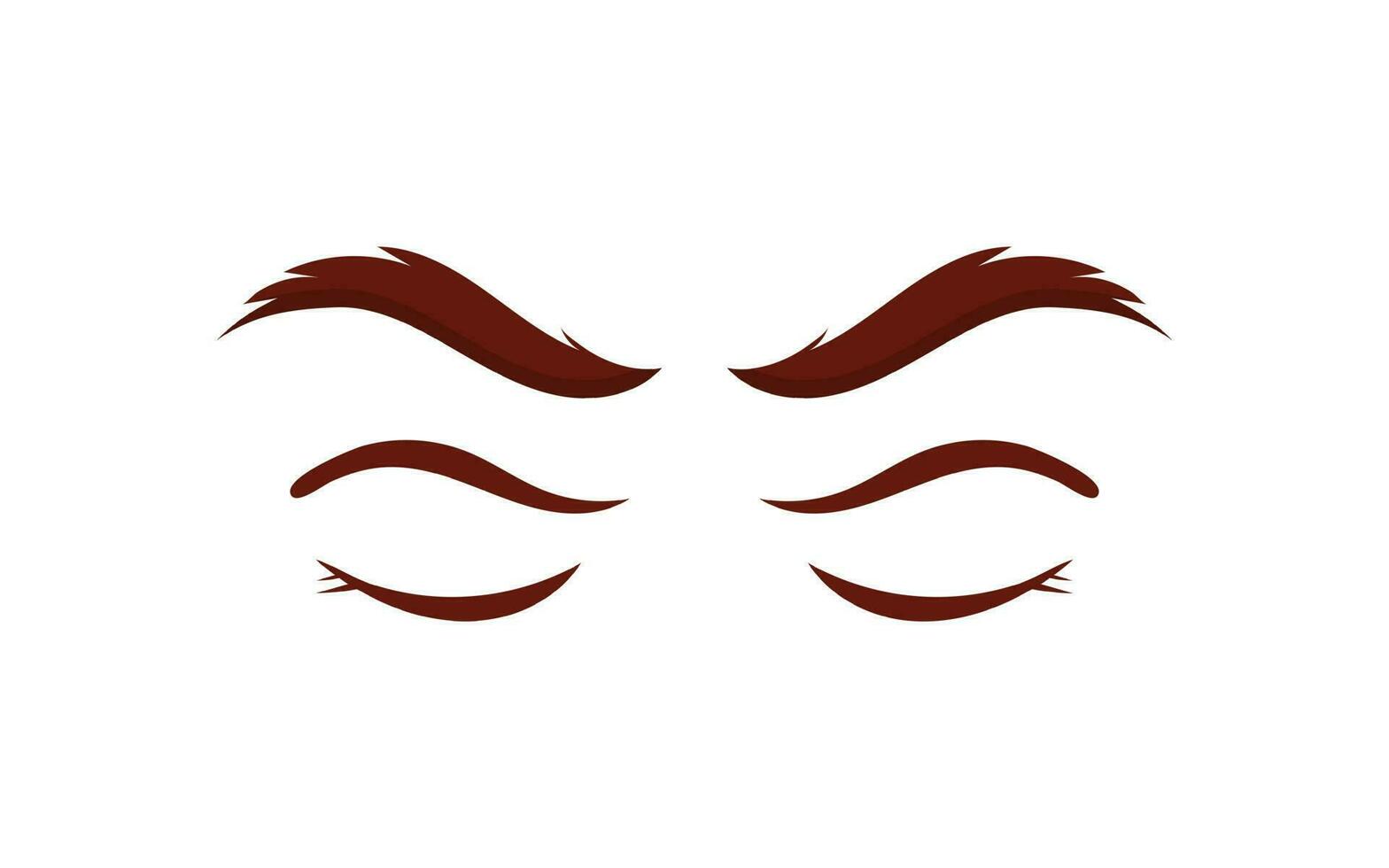 lange Wimpern und Augenbraue auf ein Weiß Hintergrund. Symbol. Vektor Illustration.