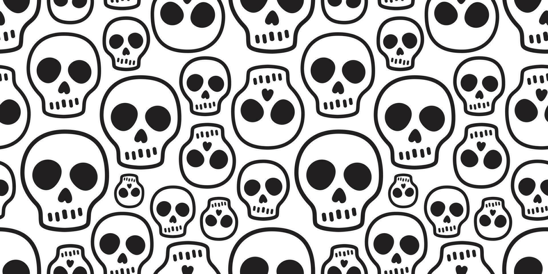Schädel nahtlos Muster Vektor Halloween gekreuzte Knochen Knochen Geist vergiften Fliese Hintergrund Schal isoliert wiederholen Hintergrund Illustration