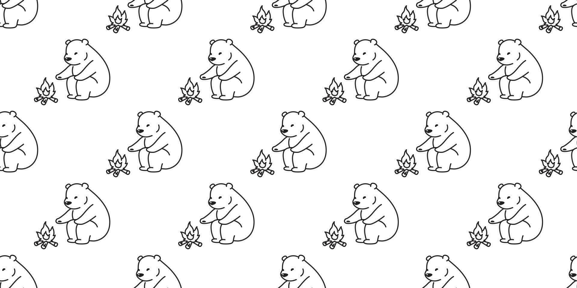 Bär nahtlos Muster Polar- Bär Vektor Camping isoliert Hintergrund Hintergrund Illustration Karikatur Weiß
