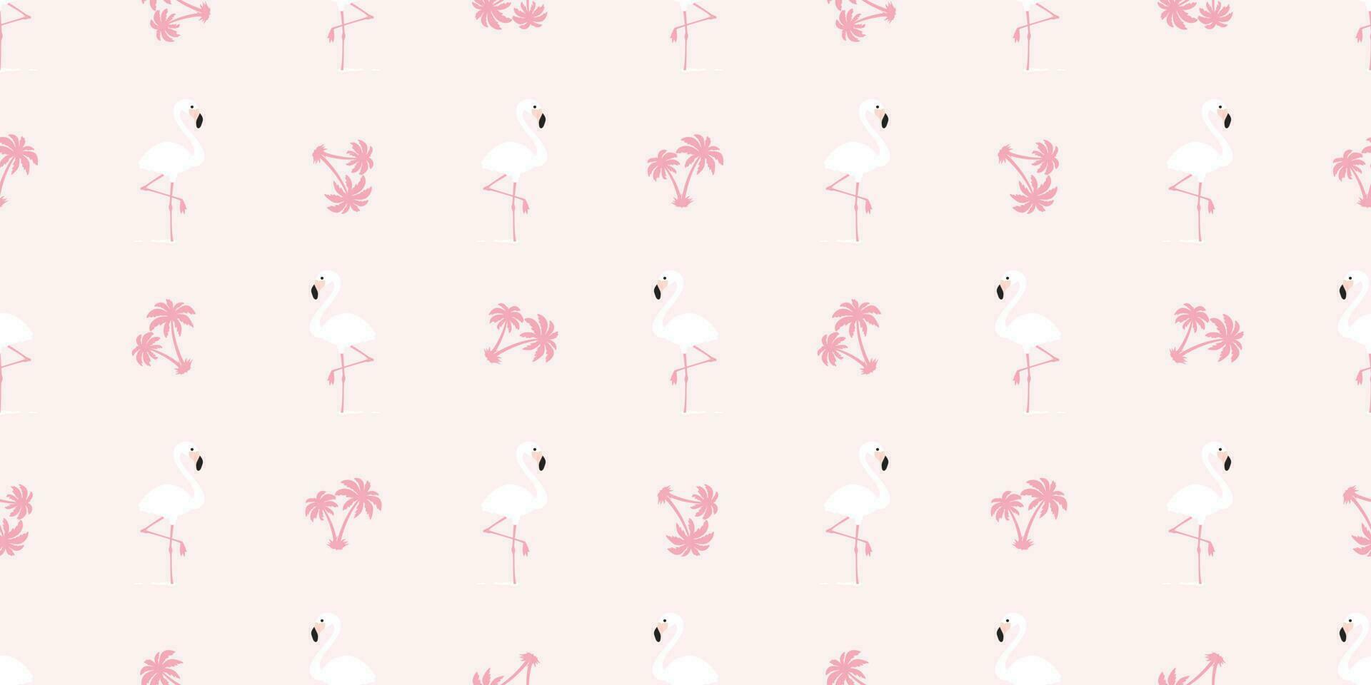 flamingo sömlös mönster vektor rosa flamingos exotisk fågel handflatan träd kokos tropisk scarf isolerat sommar upprepa tapet bricka bakgrund tecknad serie illustration pastell grafisk