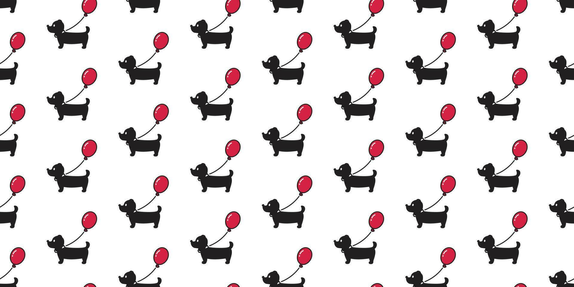 hund sömlös mönster tax vektor ballong valp scarf isolerat tecknad serie illustration upprepa tapet bricka bakgrund