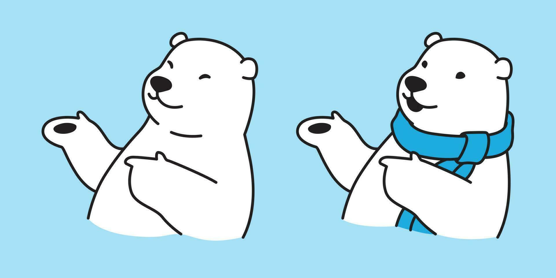 Bär Vektor Polar- Bär Symbol Logo Schal Illustration Charakter Gekritzel Weiß