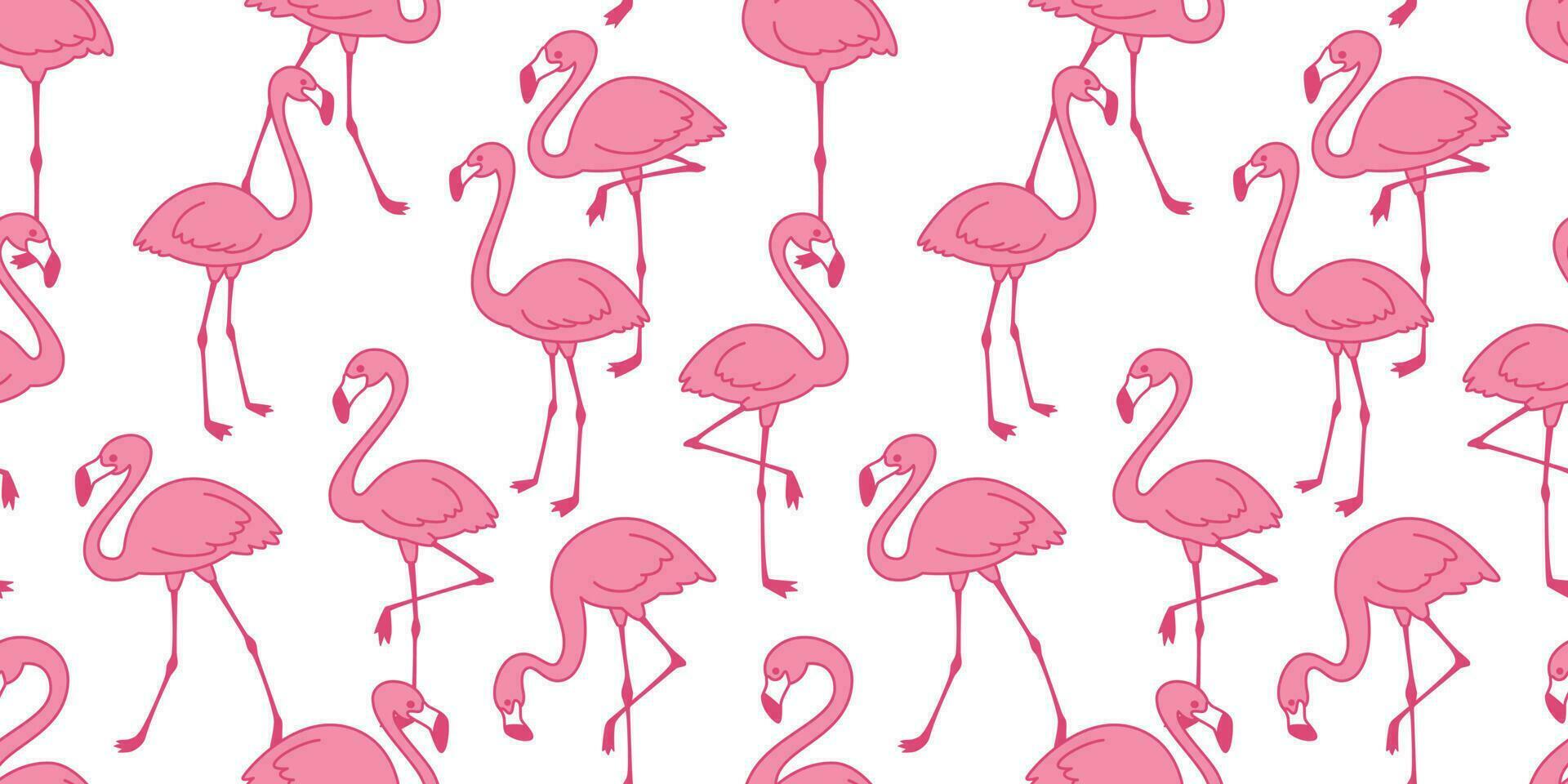flamingo sömlös mönster vektor rosa flamingos exotisk fågel tropisk scarf isolerat bricka bakgrund upprepa tapet tecknad serie illustration
