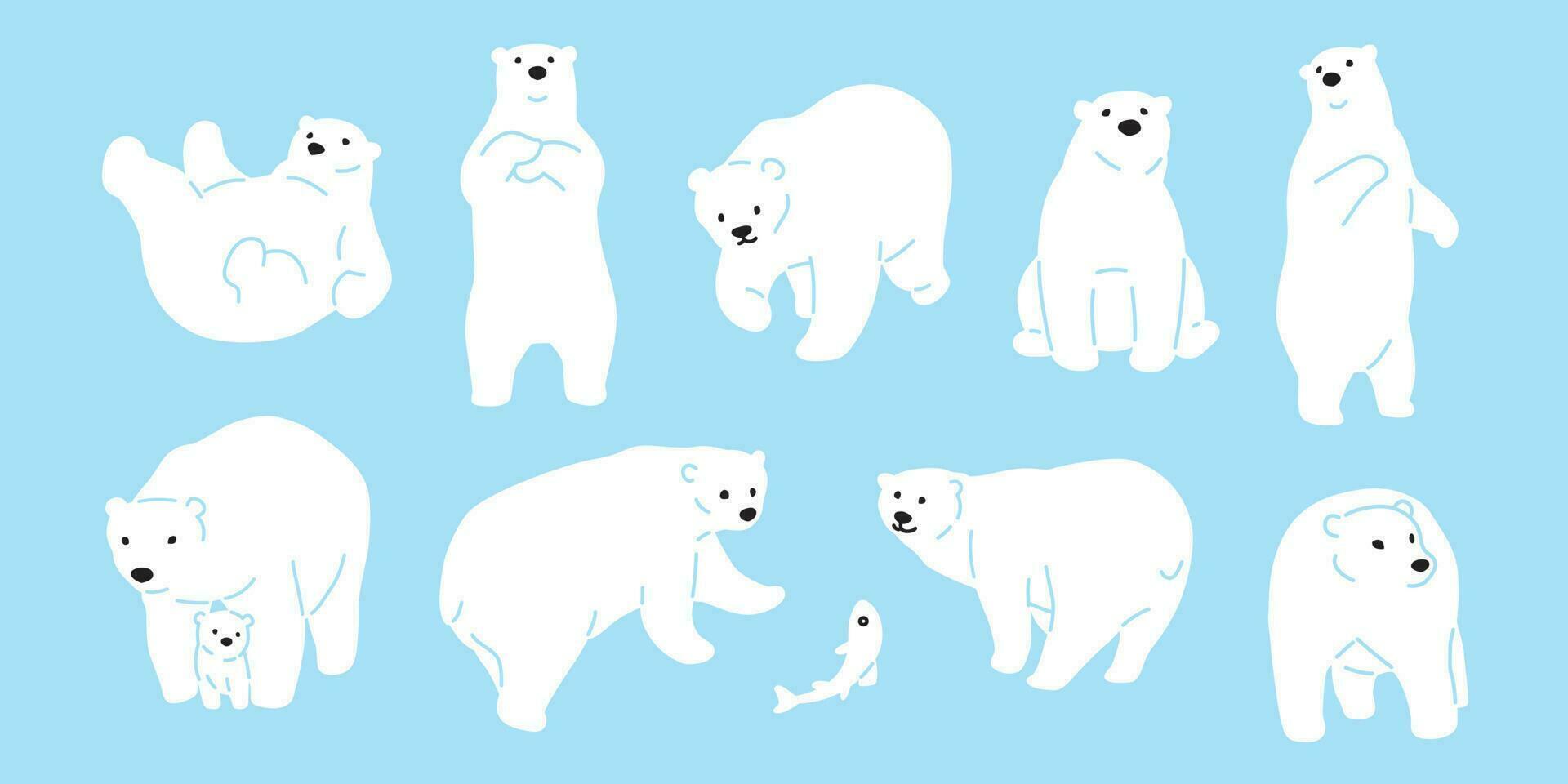 Bär Vektor Polar- Bär Symbol Logo Illustration Charakter Gekritzel Weiß