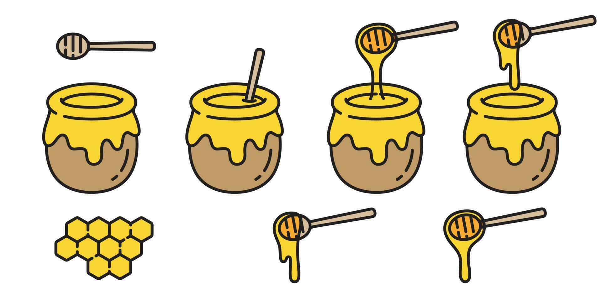 honung vektor Björn bi polär Björn mat bageri baka sylt karaktär tecknad serie illustration