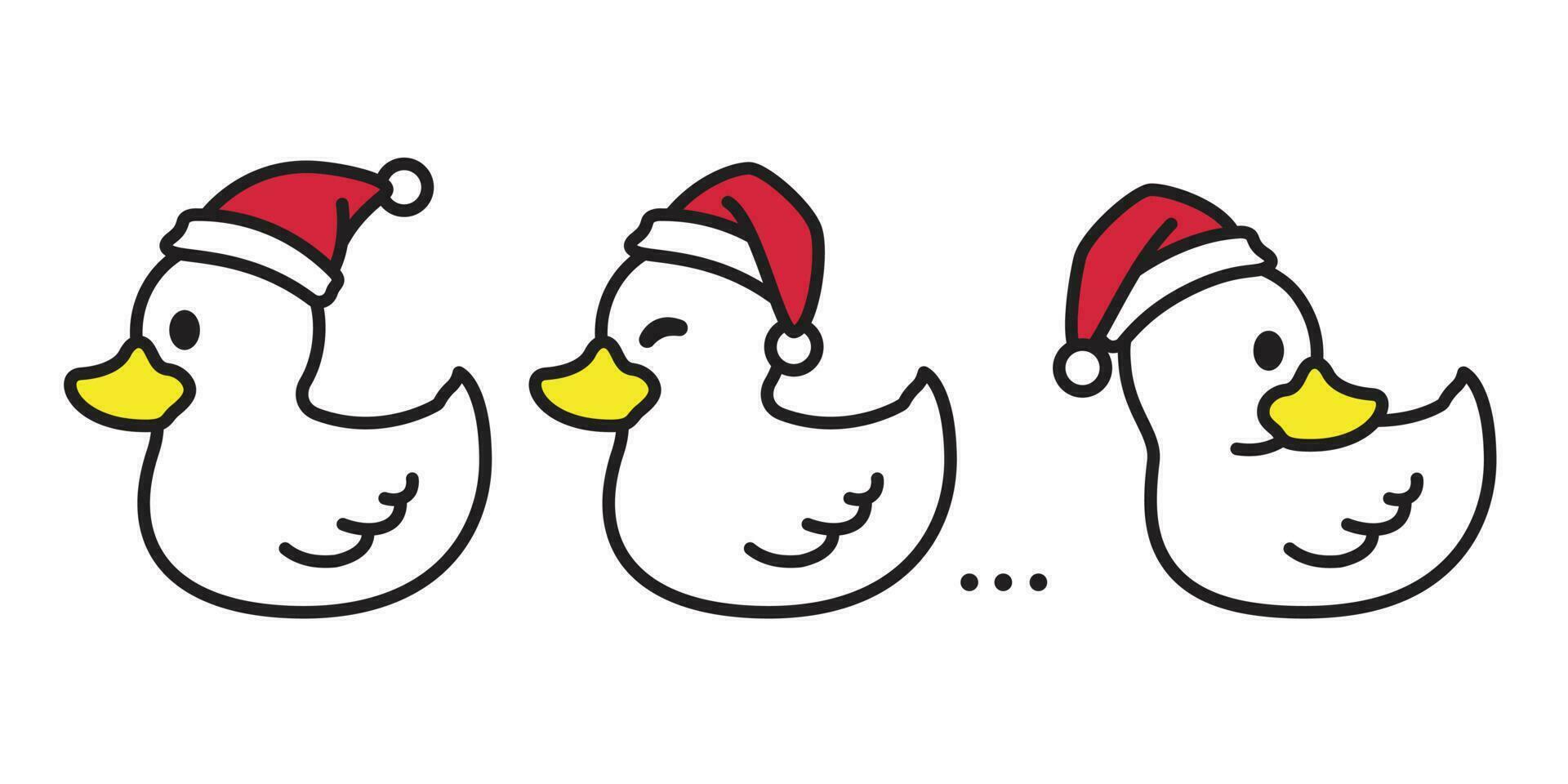 Ente Vektor Weihnachten Vektor Santa claus Weihnachten Symbol Logo Karikatur Charakter Illustration Weiß