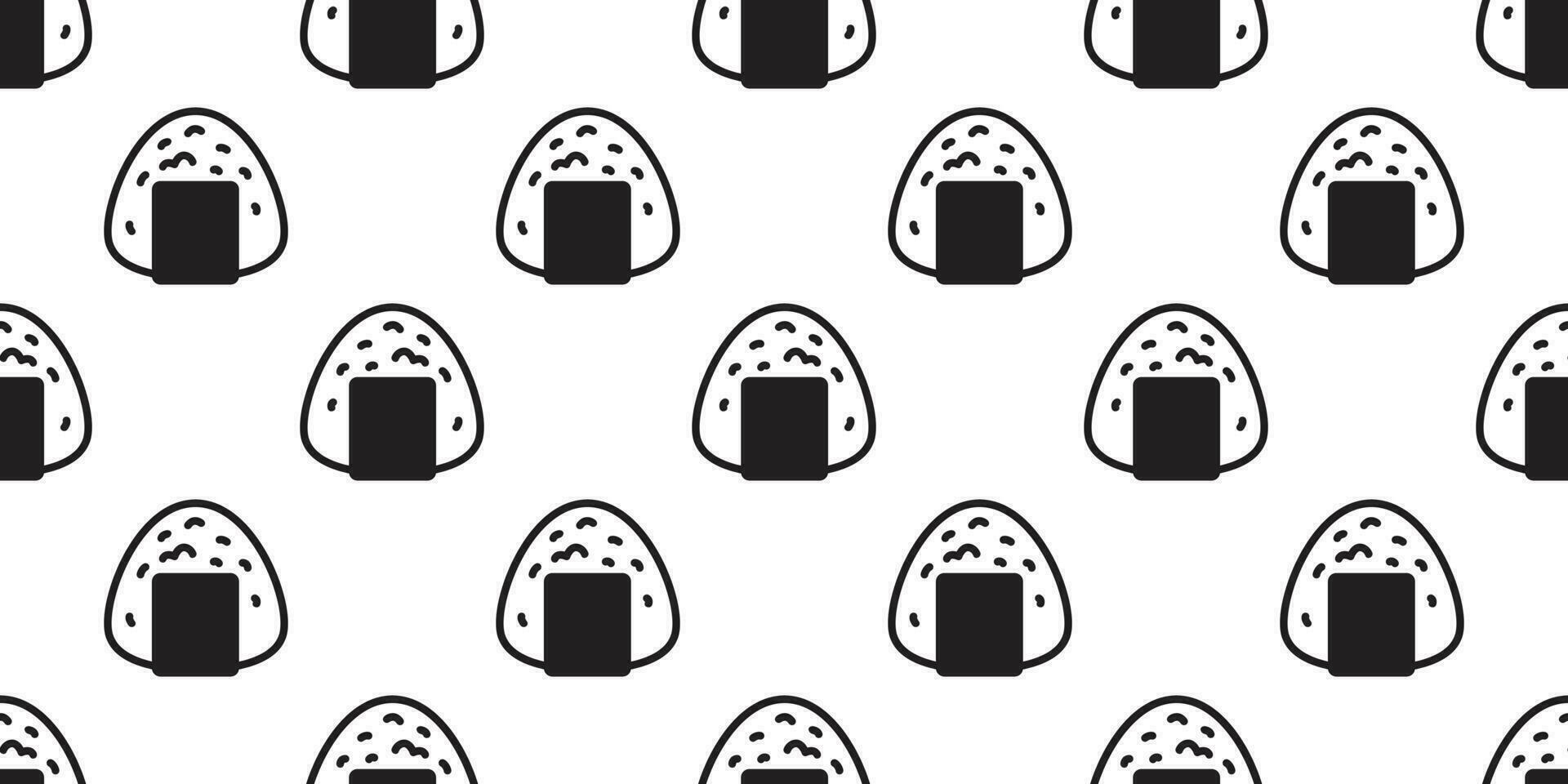 onigiri sömlös mönster vektor sushi japansk mat bricka bakgrund scarf isolerat illustration tecknad serie upprepa tapet