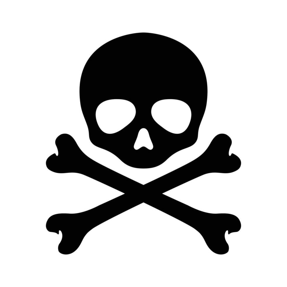 skalle pirat vektor bones halloween ikon logotyp grafisk symbol illustration