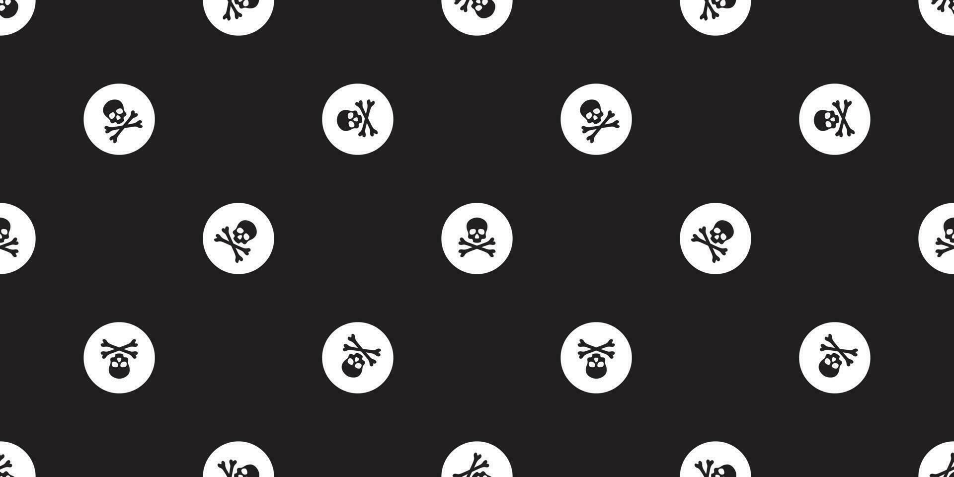 Pirat nahtlos Muster gekreuzte Knochen Vektor Halloween Schädel Polka Punkt Fliese Hintergrund wiederholen Hintergrund isoliert