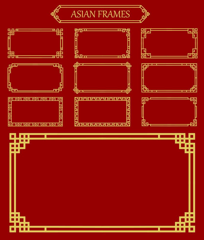 asiatisch Frames und Grenzen, Vektor Verschönerung