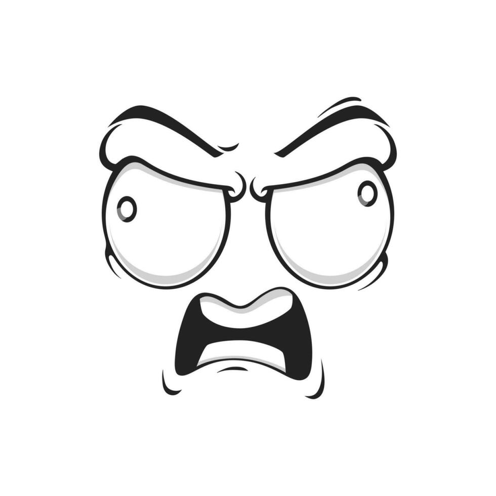 Karikatur wütend Gesicht Vektor wütend Geschrei Emoji