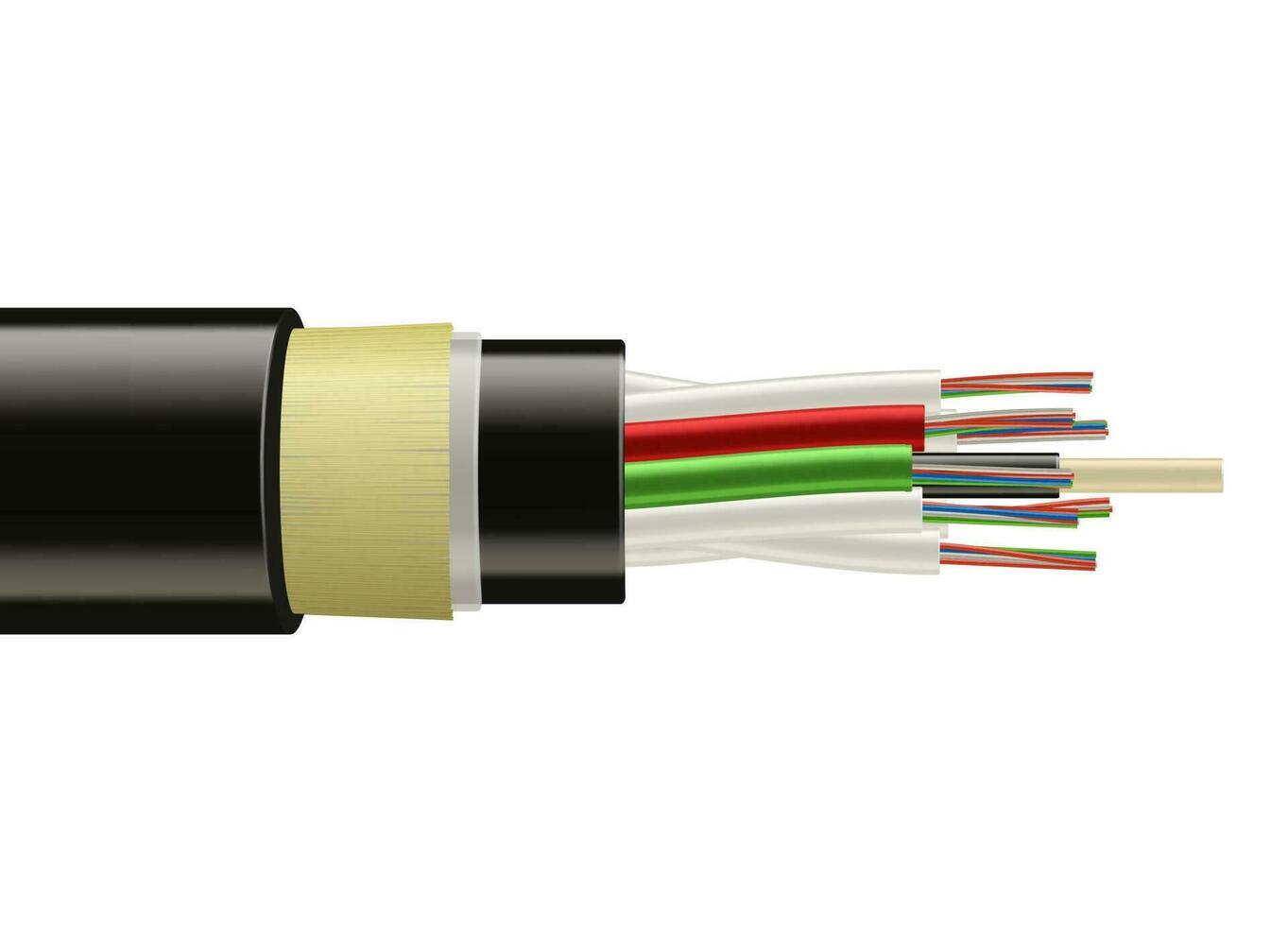 Ballaststoff Optik fest Kabel, Breitband Internet Kabel vektor