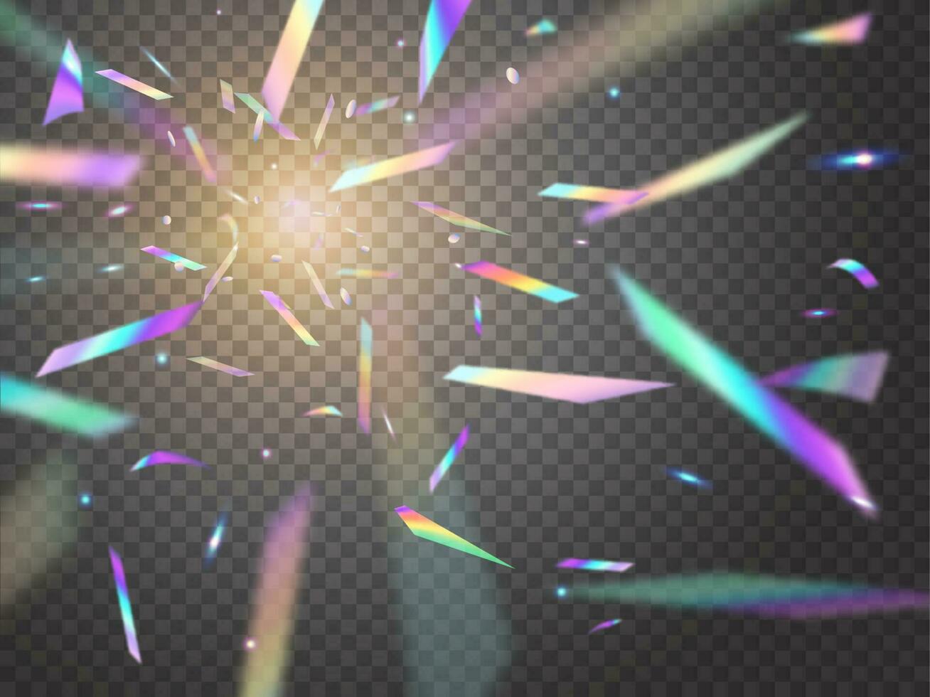 holografiska konfetti glitter med bokeh lampor vektor
