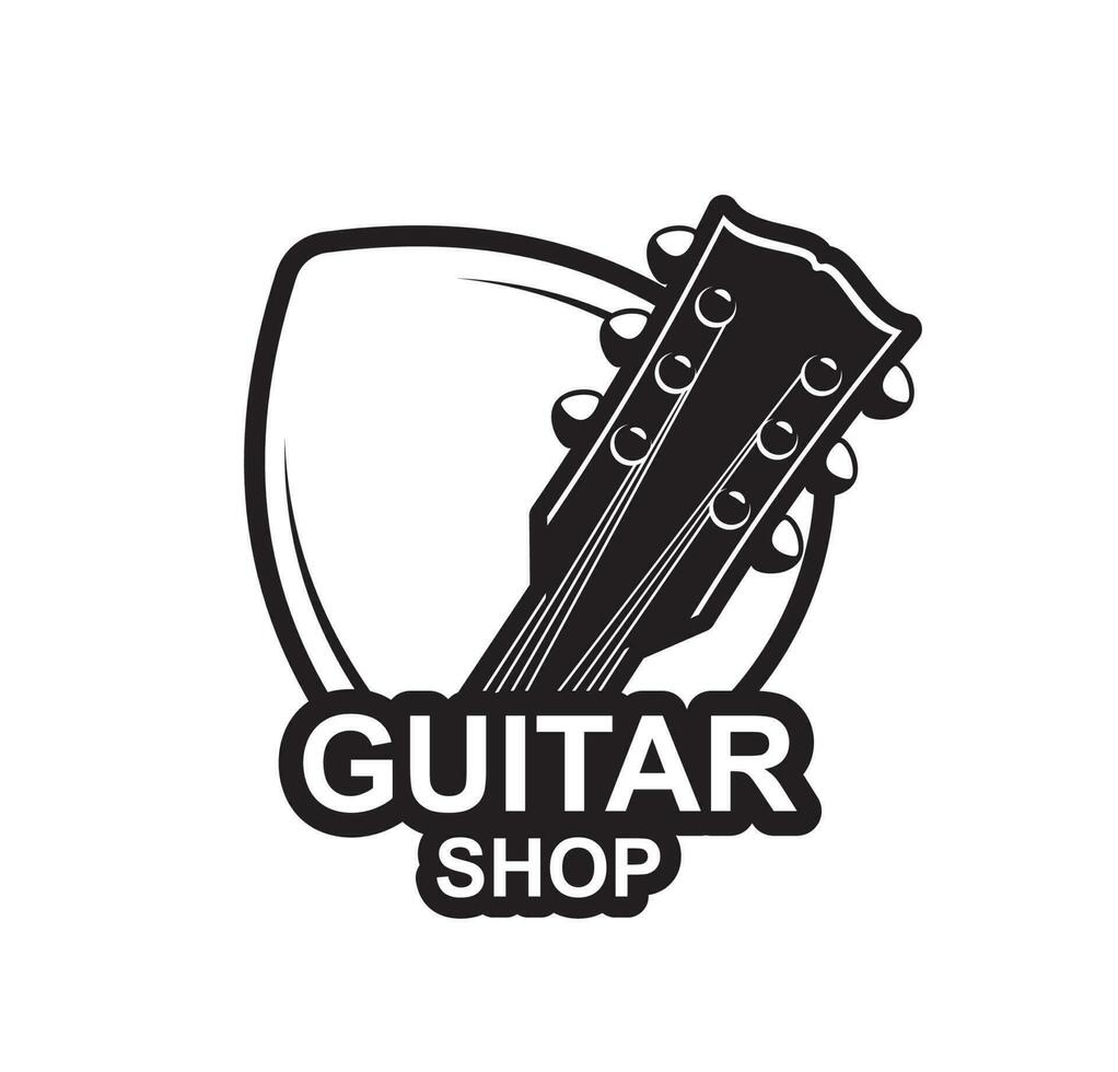 Gitarre Geschäft Symbol, akustisch Musical Gitarre Emblem vektor