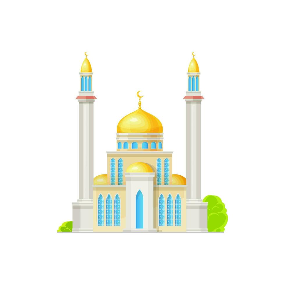 Moschee Gebäude, Islam Religion Tempel Symbol vektor