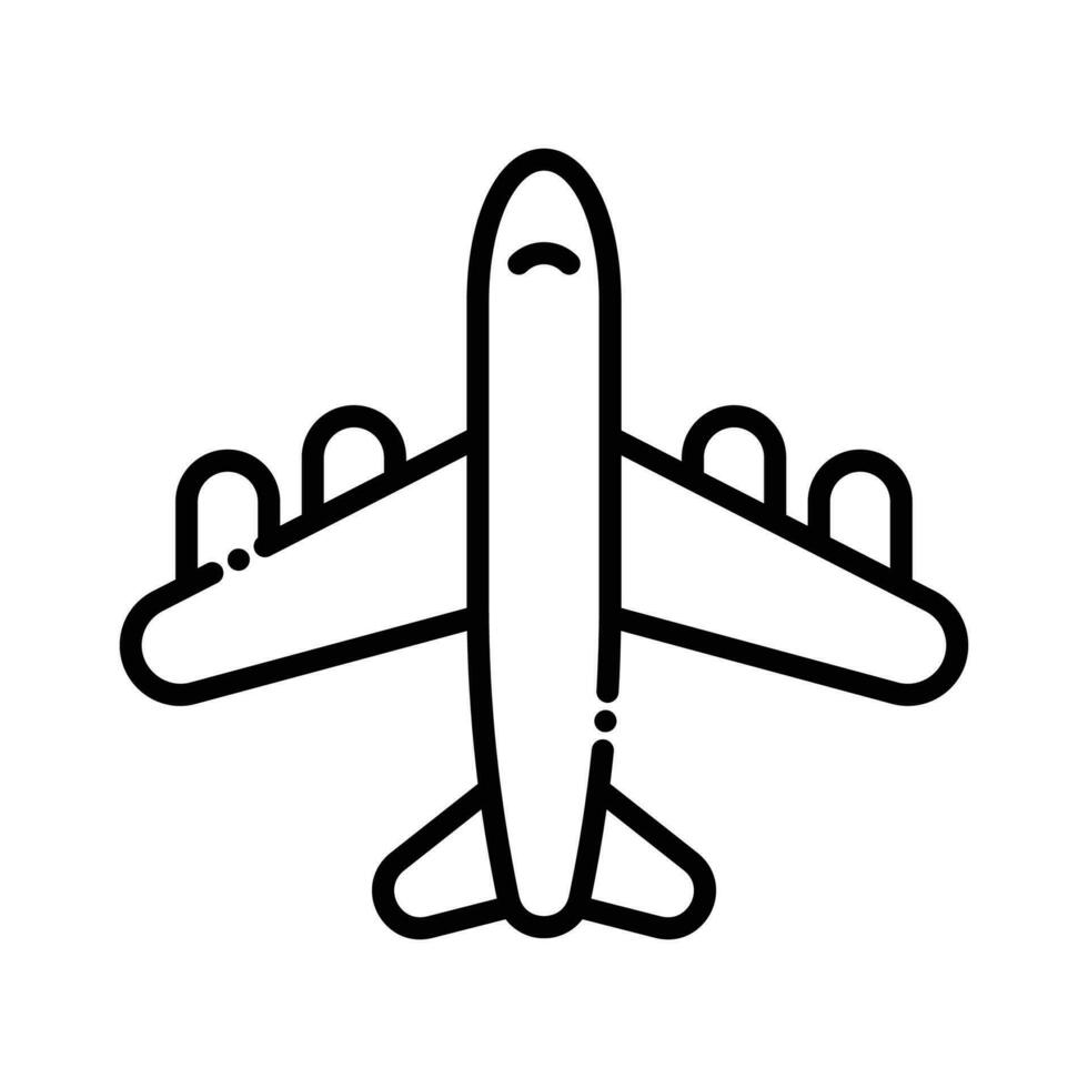 flygplan vektor översikt ikon stil illustration. eps 10