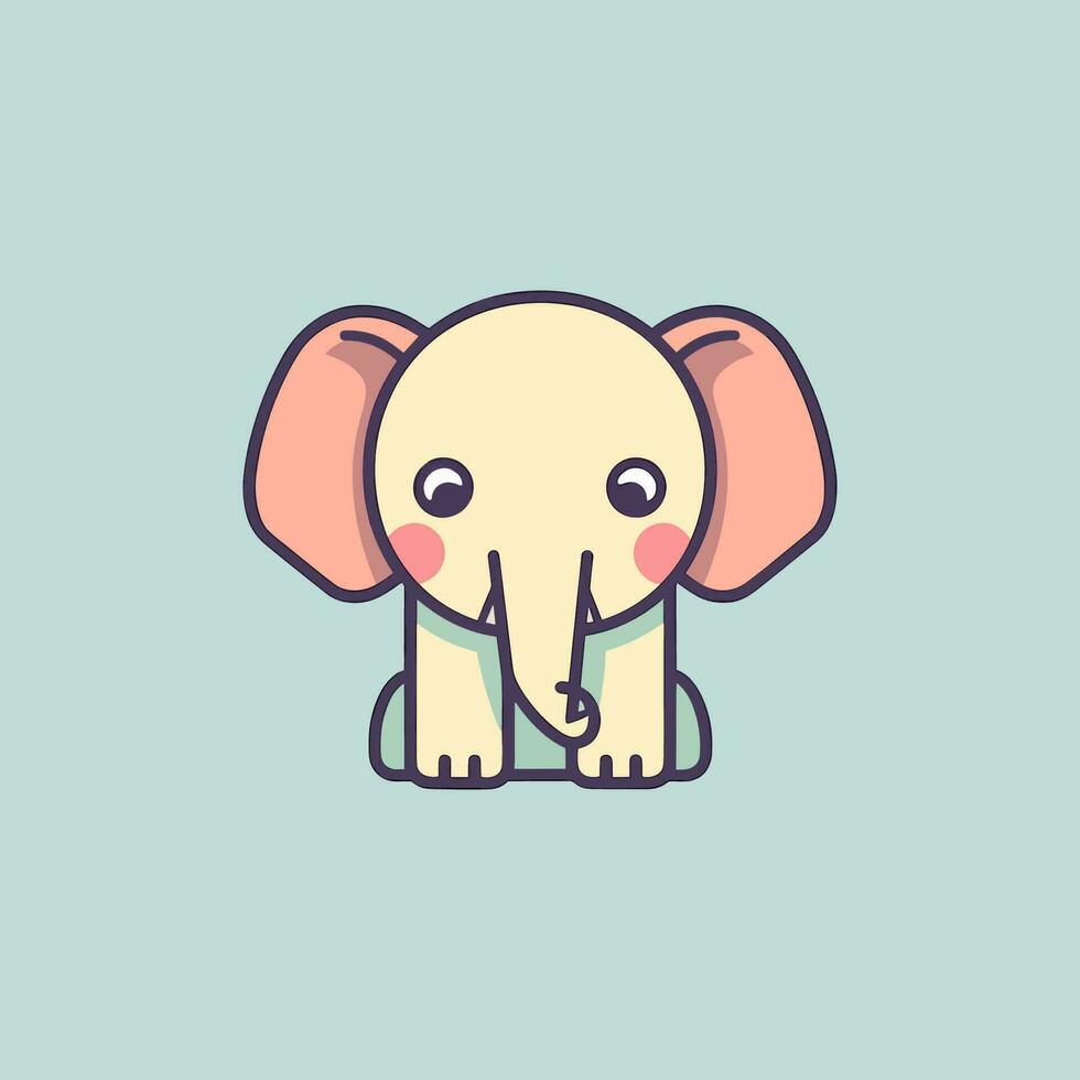 en söt och söt elefant med stor, runda ögon och en lekfull uttryck, perfekt för ungar' mönster och roligt projekt vektor