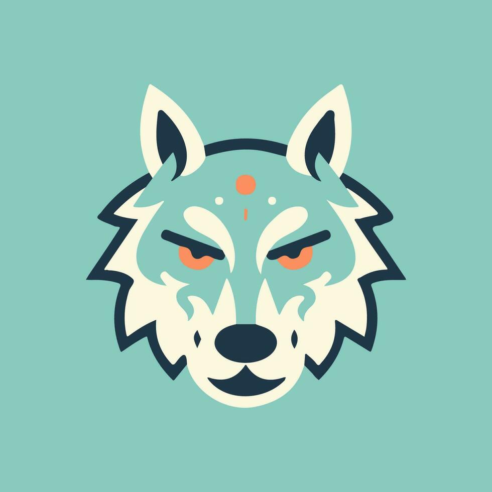 Wolf Kopf im ein eben Design Stil, perfekt zum ein Tiermotiv Logo oder Illustration vektor